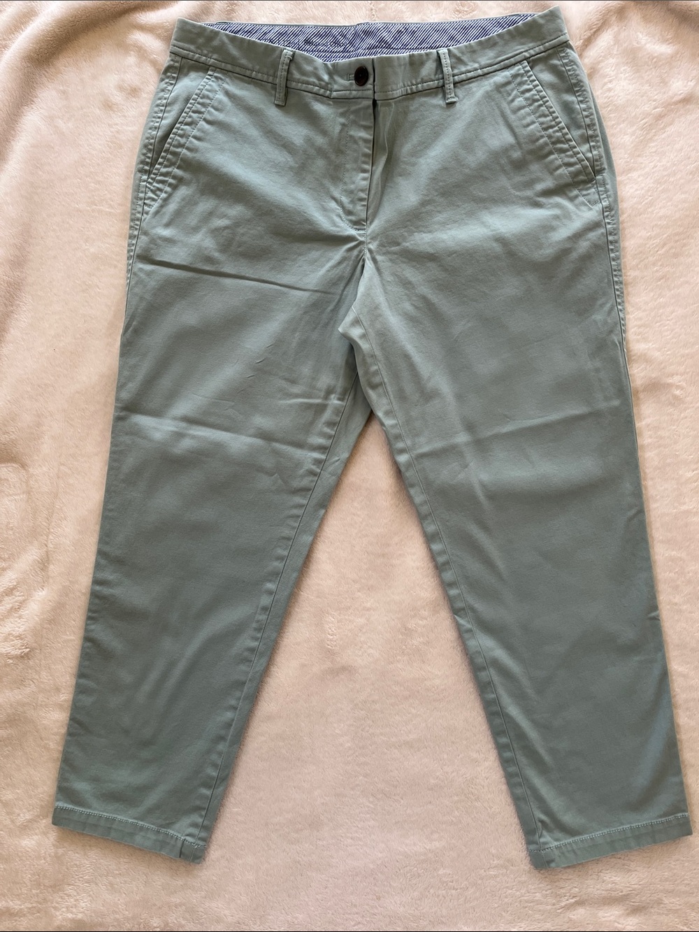 Talbots Mint Green Straight-Leg Cotton Pants